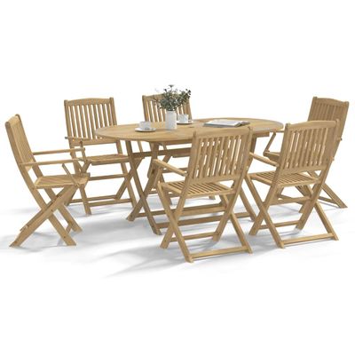 vidaXL Skladacie stoličky 6 ks 54,5x58x90 cm Masívne drevo Akácia
