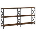 vidaXL Konzolový stolík hnedý dub 156x28x80,5 cm kompozitné drevo