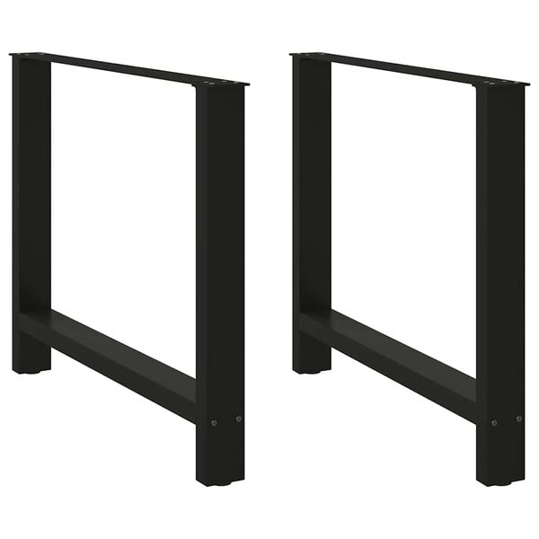 vidaXL Nohy k jedálenskému stolu, čierne, 2 ks, 90 x (72-73) cm, oceľové