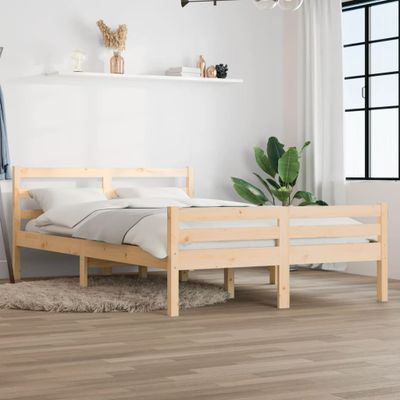 vidaXL Posteľný rám bez matraca, drevený masív 140x200 cm