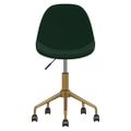 3086108 vidaXL Swivel Dining Chairs 6 pcs Dark Green Velvet(3x333498)