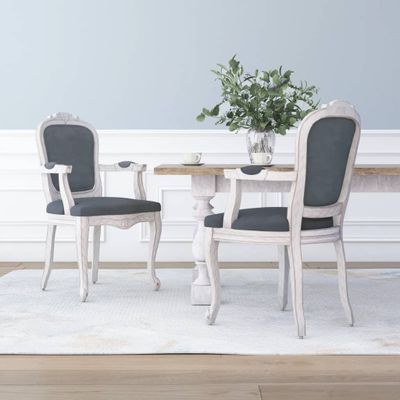 vidaXL Jedálenské stoličky 2 ks tmavosivé 62x59,5x100,5 cm zamat