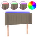 vidaXL Čelo postele s LED sivohnedé 103x16x78/88 cm látka