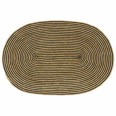 vidaXL Kusové koberce Prírodná a čierna 100 x 152 cm Juta