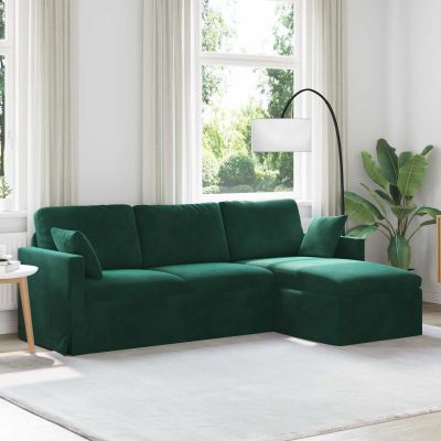 vidaXL Pohovka Tmavozelená 228 x 134 x 80 cm Zamat