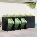 vidaXL Úložisko na 5 košov Wheelie Čierna 340 x 77,5 x 121,5 cm