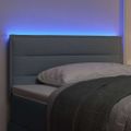 vidaXL LED hlavová doska s LED pásikmi Svetlosivá 90 cm látka
