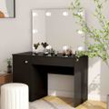 vidaXL Toaletný stolík s LED svetlami 110x55x145 cm MDF čierny