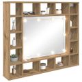 vidaXL Zrkadlová skrinka Remeselný dub 91 x 15 x 76,5 cm