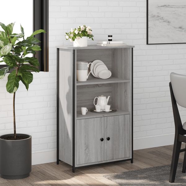 vidaXL Vysoká skrinka sivá sonoma 62x32x103,5 cm kompozitné drevo
