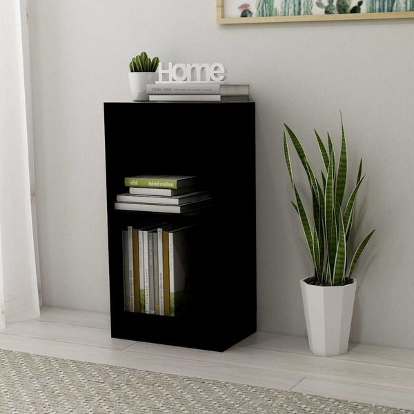 vidaXL Knižnica farba čierny 40x24x75 cm kompozitné drevo