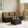 vidaXL 3-miestna záhradná pohovka s vankúšmi v ratanovom vzhľade PP