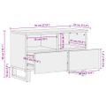 vidaXL TV skrinka 70x34x46 cm, surový mangový masív