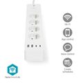 Predlžovací kábel NEDIS WIFIP313EWT SmartLife /2m/Wi-Fi/16A/3680W/4xzásuvka/