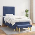 vidaXL Posteľný rám boxsping s matracom modrý 80x200 cm látka