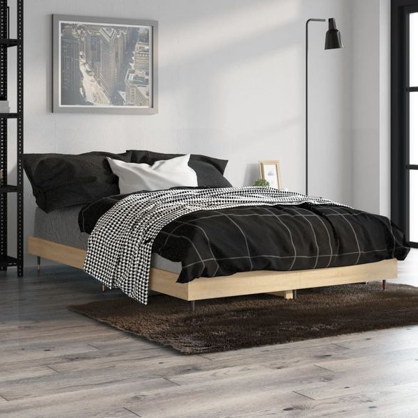 vidaXL Posteľný rám bez matraca dub sonoma 120x190 cm kompozitné drevo
