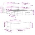 vidaXL Posteľný rám so zásuvkami čierny 150x200 cm kompozitné drevo