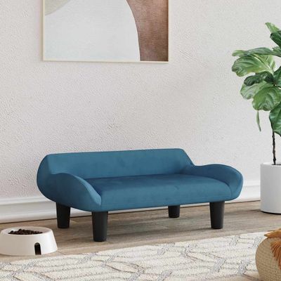 vidaXL Pelech pre psa modrý 70x40x24 cm zamat