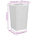 vidaXL Záhradné kvetináče 2 ks, biele 32,5x32,5x57 cm, PP