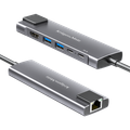 USB adaptérov 6v1 Kruger&Matz KM0391.2 (HUB) typ C na HDMI/2x USB3.0/2x USB typ C/RJ45