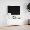 vidaXL TV nástenná skrinka s LED svetlami biela 100x31x38 cm