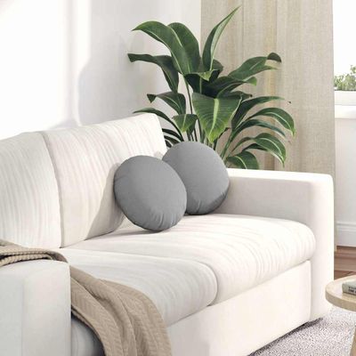 vidaXL Vankúše na sedenie 2 pcs Oblá šedá Ø30 x 13 cm látka