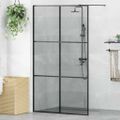 vidaXL Stena walk-in sprchy Čierna 115 x 195 cm tvrdené sklo