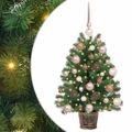 vidaXL Umelý vianočný stromček s 150 LED-i Zelená 75 cm PE a PVC