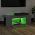 vidaXL TV skrinka s LED svetlami lesklá sivá 90x39x30 cm
