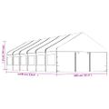 vidaXL Altánok so strechou, biely 13,38x5,88x3,75 m, polyetylén