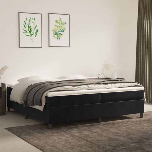 vidaXL Posteľný rám s boxspringom čierny 200x200 cm zamat