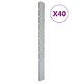 vidaXL Záhradné plotové stĺpiky 40 ks strieborné 220 cm pozinkov. oceľ