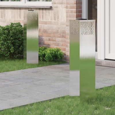 vidaXL Solárne LED svetlo na chodník 2 pcs Strieborná Nerezová oceľ