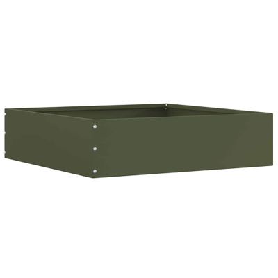 vidaXL Obrubník trávnika 50 x 50 x 13 cm Oceľ Olivovo zelená