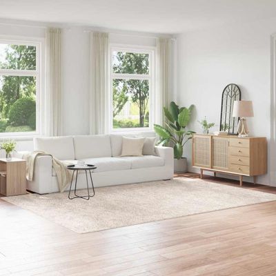 vidaXL Protišmykový Shaggy Koberec Krémová 240 x 340 cm PP