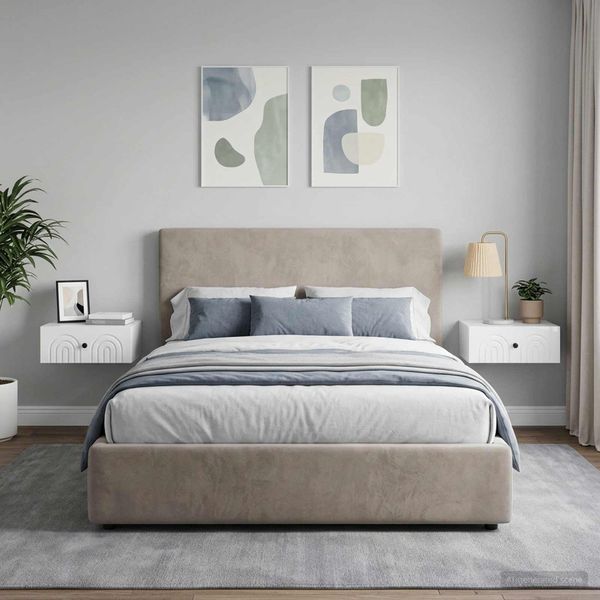 vidaXL Nástenná nočná skrinka 2 ks Biela s vysokým leskom