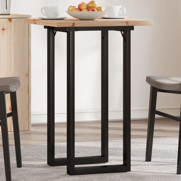 vidaXL Jedálenský stolík v tvare O 50x50x75,5 cm borovica a oceľ