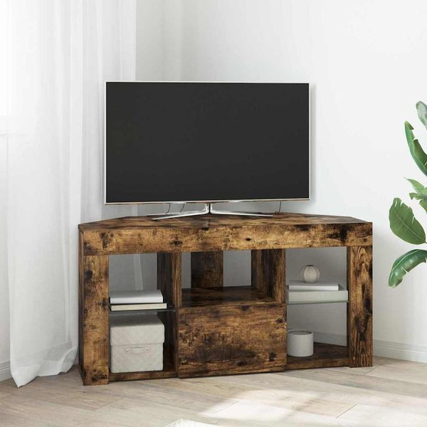 vidaXL Rohový LED TV kabinet 100 x 40 x 50 cm Dymová dub