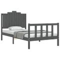 vidaXL Rám postele s čelom sivý 100x200 cm masívne drevo