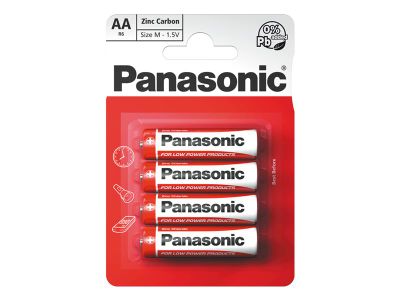 Batéria AA (R6) Zn-Cl PANASONIC Red 4ks / blister