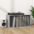 vidaXL Úložný box na vinyly, lesklý sivý 71x34x36 cm, kompozitné drevo