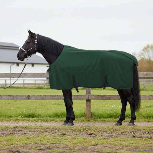 vidaXL Plášť pre kone Plná tmavozelená 155 cm Polyester