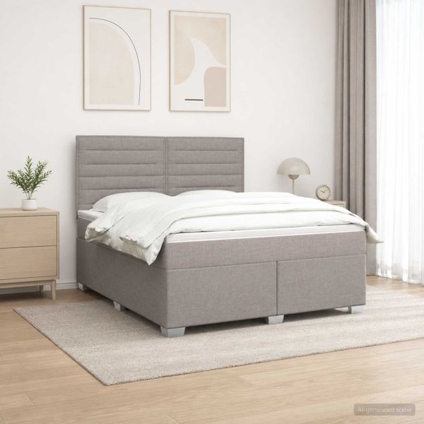 vidaXL Posteľ boxspring s matracom Sivohnedá 140 x 190 cm Látka