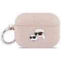 Puzdro Karl Lagerfeld Monogram Karl & Choupette Head pre AirPods Pro 3 ružová