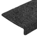 vidaXL Schodové rohože, samolepiace, 5 ks, 65x21x4 cm, tmavosivé, s obdĺžnikovým okrajom