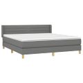 vidaXL Boxspring posteľ s matracom tmavosivá 160x200 cm látka