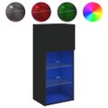 vidaXL TV skrinka s LED svetlami čierna 40,5x30x90 cm