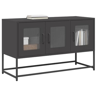 TV skrinka vidaXL Čierna 100,5x39x60,5 cm Oceľ valcovaná za studena