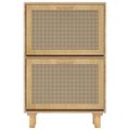vidaXL Botník hnedý 52x25x80 cm spracované drevo a prírodný ratan