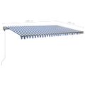 vidaXL Ručne zaťahovacia markíza s LED 500x350 cm modrá a biela